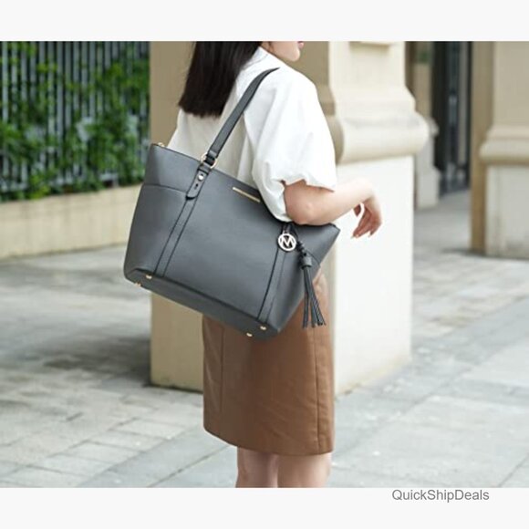 UKAP Women PU Leather Tote Shoulder Bag with Wristlet Wallet